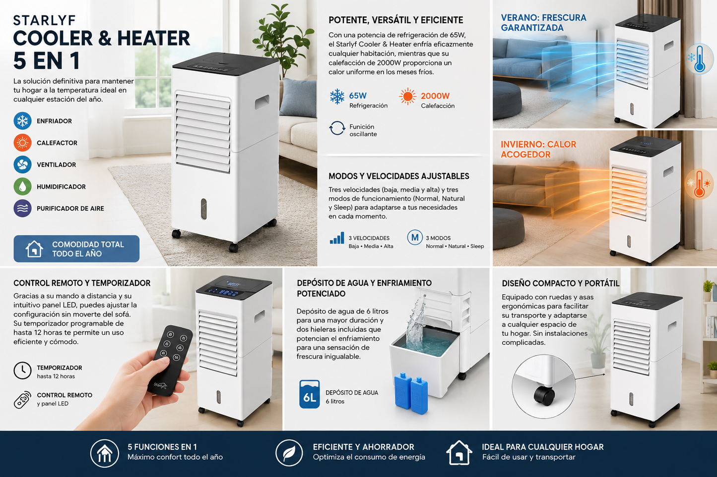 ArcticHeat Pro™ | Climatizador Portátil 5 en 1